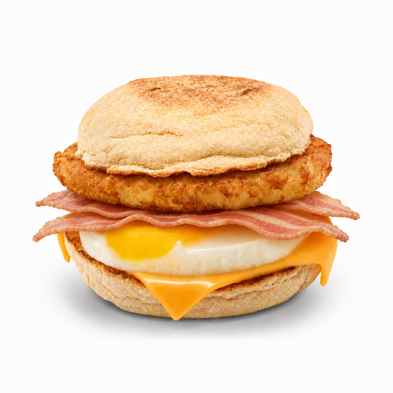 Bacon, Egg and Cheese Muffin Stack (Streaky Bacon)