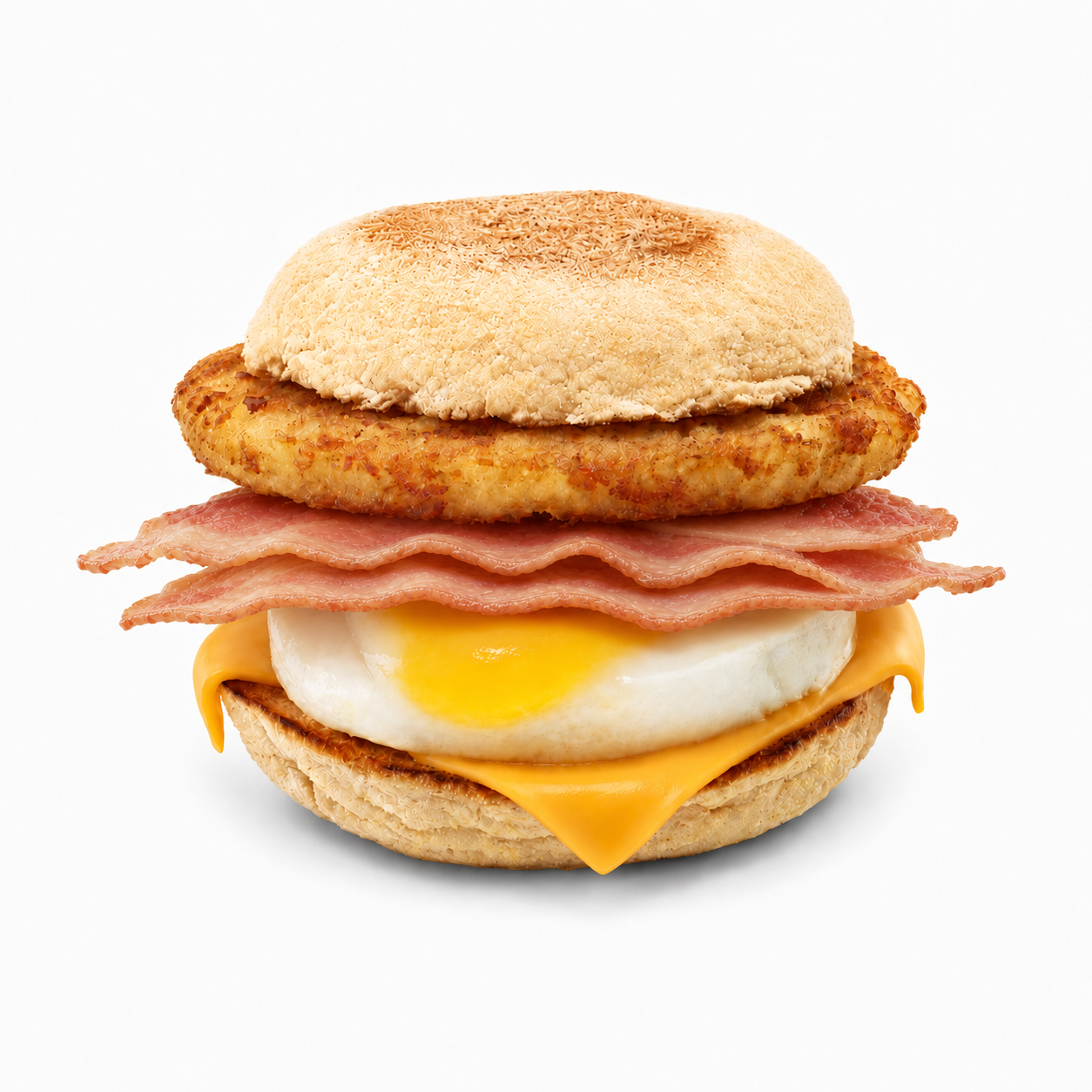 Double Bacon & Egg  Muffin Stack (Streaky Bacon)