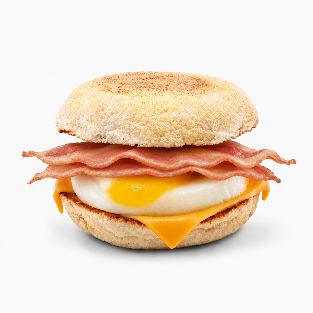 Double Bacon, Egg and Cheese Muffin (Streaky Bacon)